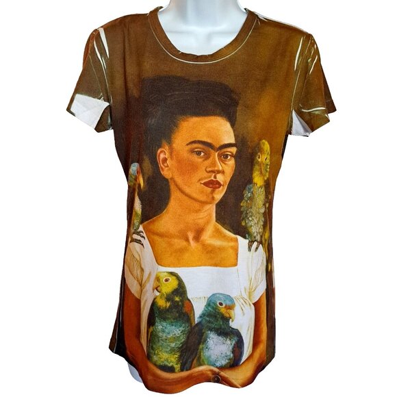 WAYAN Mexico FRIDA KAHLO unisex T-SHIRT Sz S COLLECTOR ITEM art to wear STUNNING - Picture 1 of 8